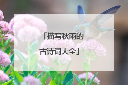 描写秋雨的古诗词大全