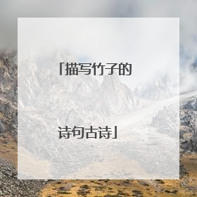 描写竹子的诗句古诗