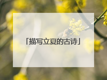 描写立夏的古诗