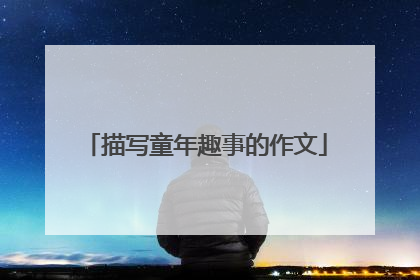 描写童年趣事的作文