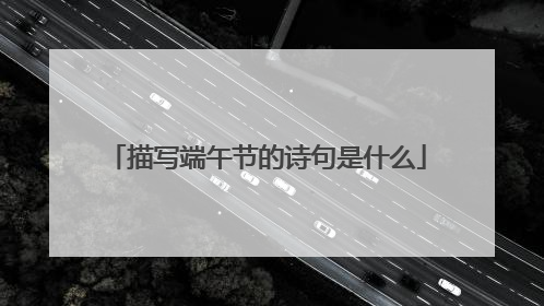 描写端午节的诗句是什么