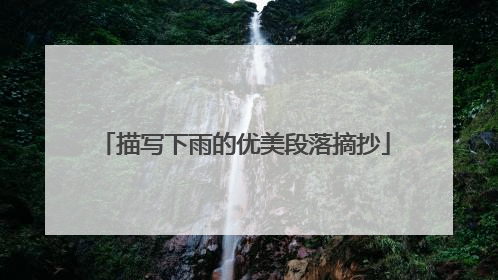 描写下雨的优美段落摘抄