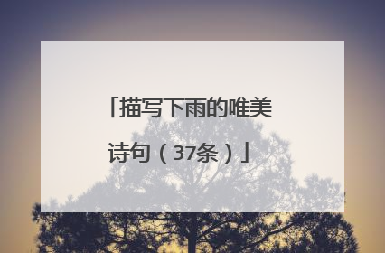 描写下雨的唯美诗句(37条)