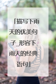 描写下雨天的优美句子_形容下雨天的经典语句