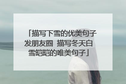 描写下雪的优美句子发朋友圈 描写冬天白雪皑皑的唯美句子