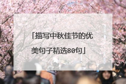 描写中秋佳节的优美句子精选80句