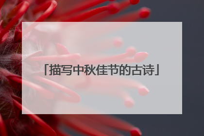 描写中秋佳节的古诗