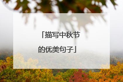 描写中秋节的优美句子