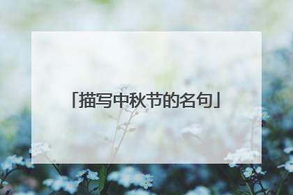 描写中秋节的名句