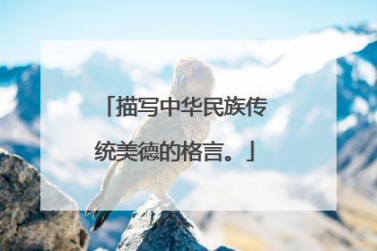 描写中华民族传统美德的格言。