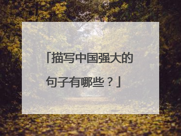 描写中国强大的句子有哪些?