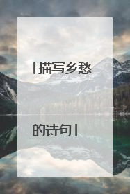 描写乡愁的诗句