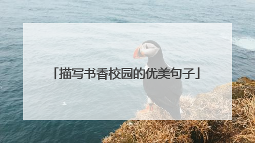 描写书香校园的优美句子