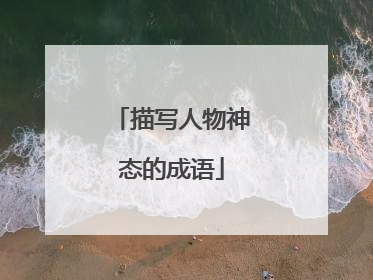 描写人物神态的成语