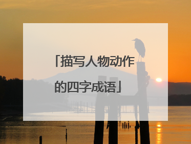 描写人物动作的四字成语