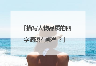 描写人物品质的四字词语有哪些?