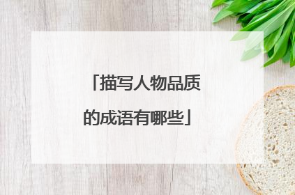 描写人物品质的成语有哪些