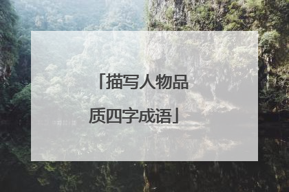 描写人物品质四字成语