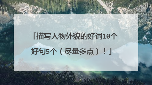 描写人物外貌的好词10个好句5个（尽量多点）！