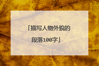 描写人物外貌的段落100字