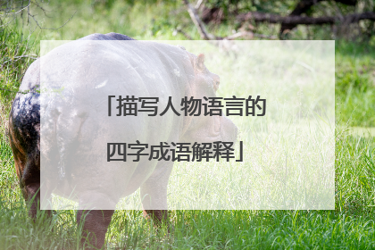 描写人物语言的四字成语解释