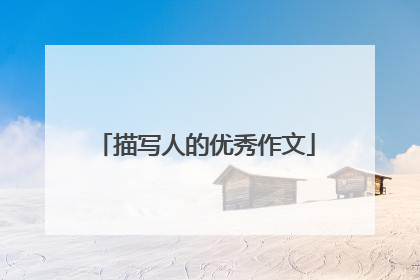 描写人的优秀作文