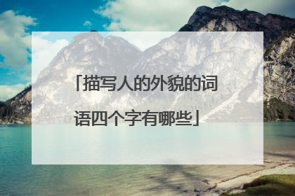 描写人的外貌的词语四个字有哪些