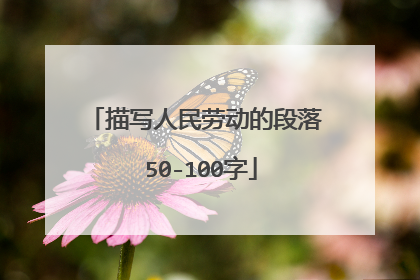 描写人民劳动的段落 50-100字