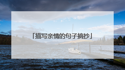 描写亲情的句子摘抄