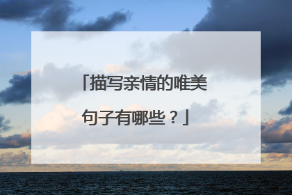 描写亲情的唯美句子有哪些？