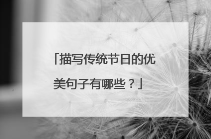 描写传统节日的优美句子有哪些?