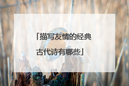 描写友情的经典古代诗有哪些