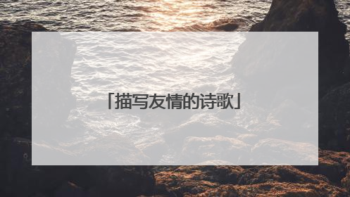 描写友情的诗歌