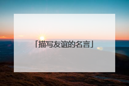 描写友谊的名言