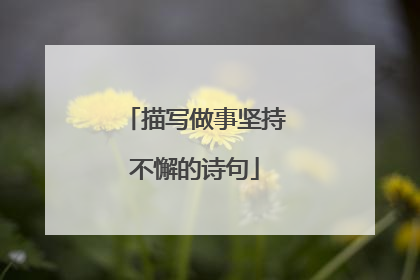 描写做事坚持不懈的诗句