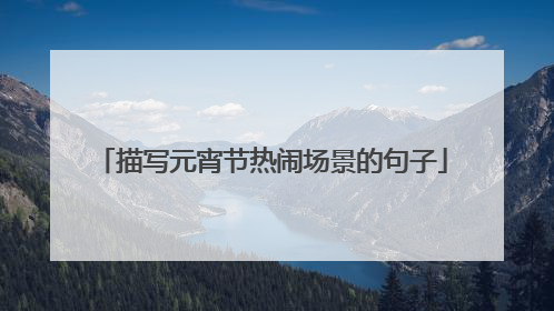 描写元宵节热闹场景的句子