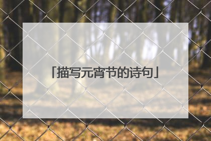 描写元宵节的诗句