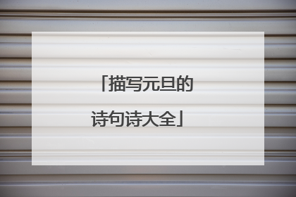 描写元旦的诗句诗大全