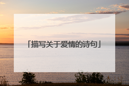 描写关于爱情的诗句