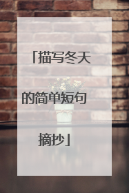 描写冬天的简单短句摘抄