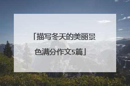 描写冬天的美丽景色满分作文5篇