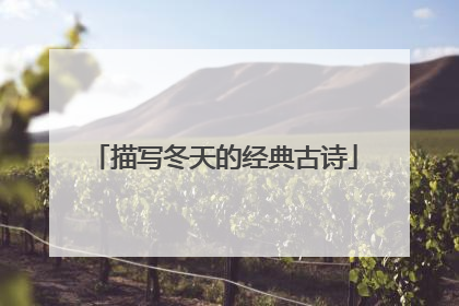 描写冬天的经典古诗