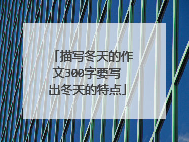 描写冬天的作文300字要写出冬天的特点