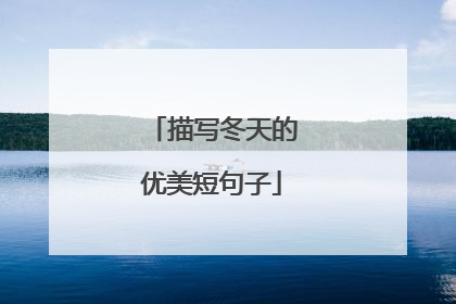 描写冬天的优美短句子