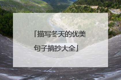 描写冬天的优美句子摘抄大全