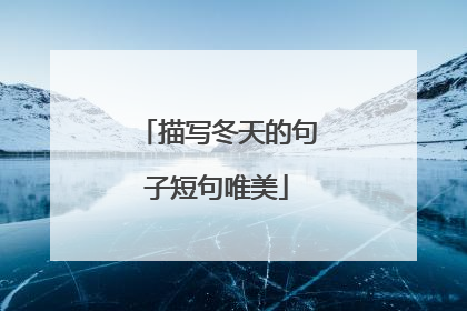 描写冬天的句子短句唯美