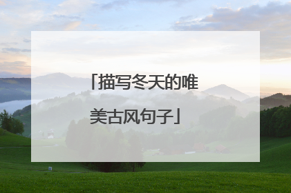 描写冬天的唯美古风句子