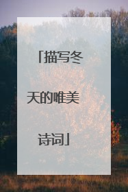 描写冬天的唯美诗词