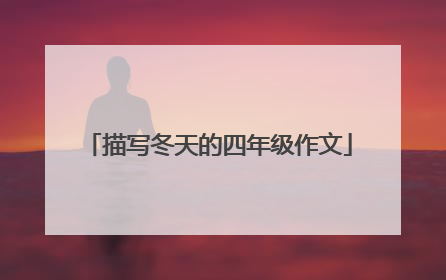 描写冬天的四年级作文