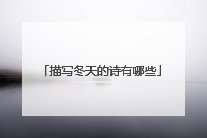描写冬天的诗有哪些